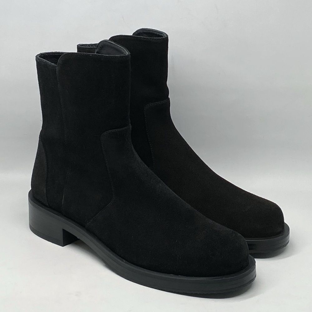 Stuart Weitzman Block Heel Suede Booties Size 7 - image 1